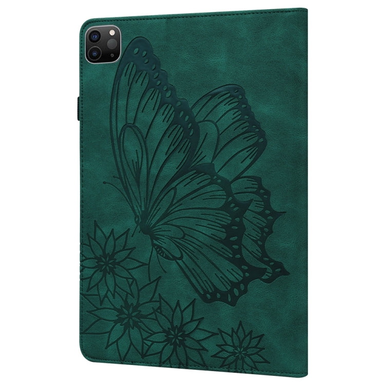 For iPad Pro 13 2024 Big Butterfly Embossed Leather Tablet Case(Green) - free shipping - PMC TechLife - Order now!