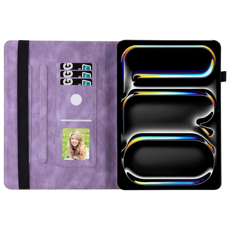 For iPad Pro 13 2024 Big Butterfly Embossed Leather Tablet Case(Purple) - iPad Pro 13 2024 Cases by PMC TechLife | Online Shopping South Africa | PMC TechLife | Buy Now Pay Later Mobicred