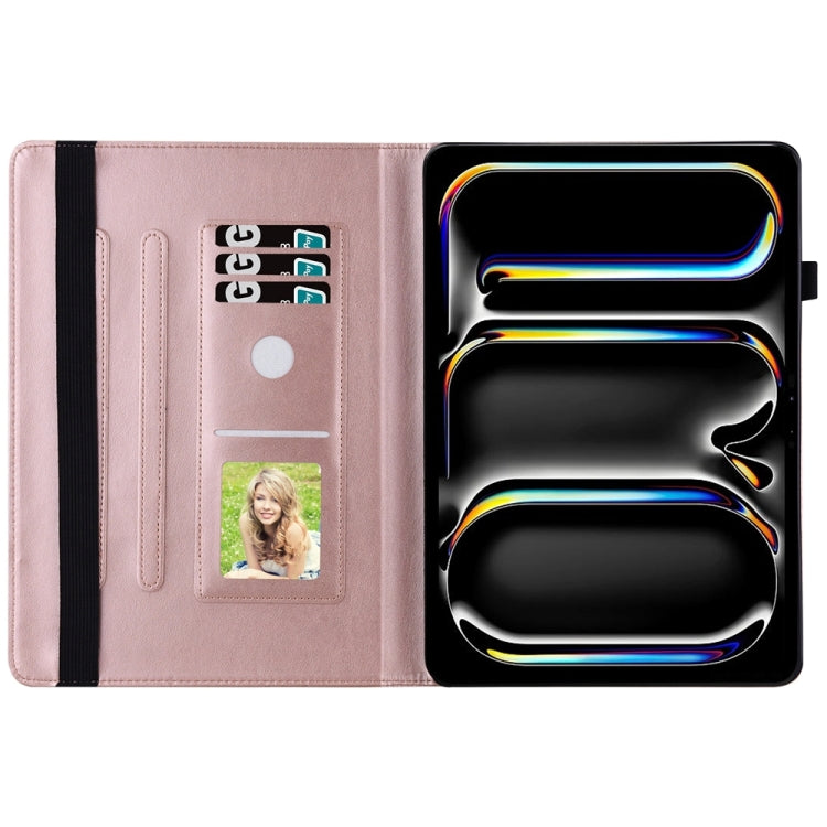 For iPad Pro 13 2024 Big Butterfly Embossed Leather Tablet Case(Rose Gold) - iPad Pro 13 2024 Cases by PMC TechLife | Online Shopping South Africa | PMC TechLife | Buy Now Pay Later Mobicred