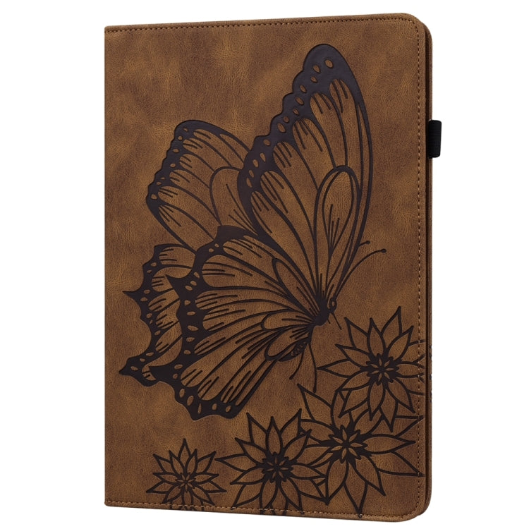 For iPad Pro 13 2024 Big Butterfly Embossed Leather Tablet Case(Brown) - iPad Pro 13 2024 Cases by PMC TechLife | Online Shopping South Africa | PMC TechLife | Buy Now Pay Later Mobicred