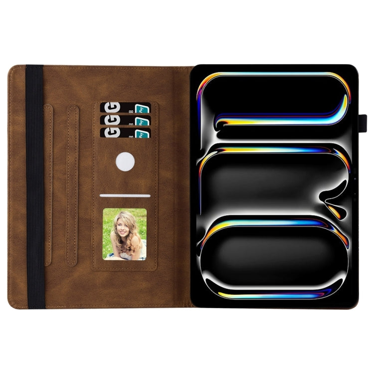 For iPad Pro 13 2024 Big Butterfly Embossed Leather Tablet Case(Brown) - iPad Pro 13 2024 Cases by PMC TechLife | Online Shopping South Africa | PMC TechLife | Buy Now Pay Later Mobicred