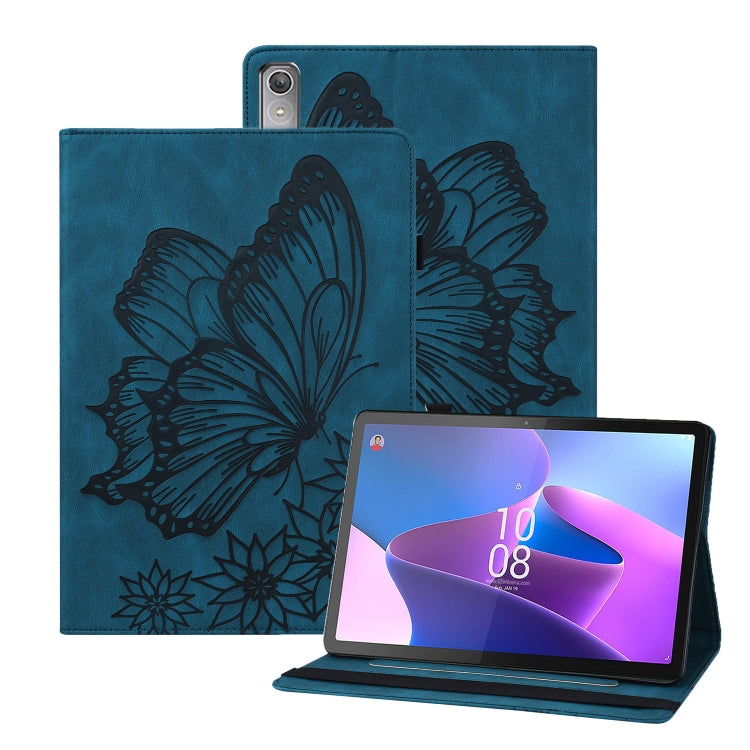 For Lenovo Tab P12 / Xiaoxin Pad Pro 12.7 Big Butterfly Embossed Leather Tablet Case(Blue) - Lenovo by PMC TechLife | Online Shopping South Africa | PMC TechLife | Buy Now Pay Later Mobicred