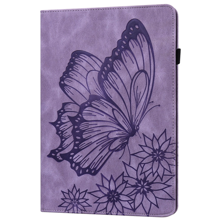 For Lenovo Tab P12 / Xiaoxin Pad Pro 12.7 Big Butterfly Embossed Leather Tablet Case(Purple) - free shipping - PMC TechLife - Order now!