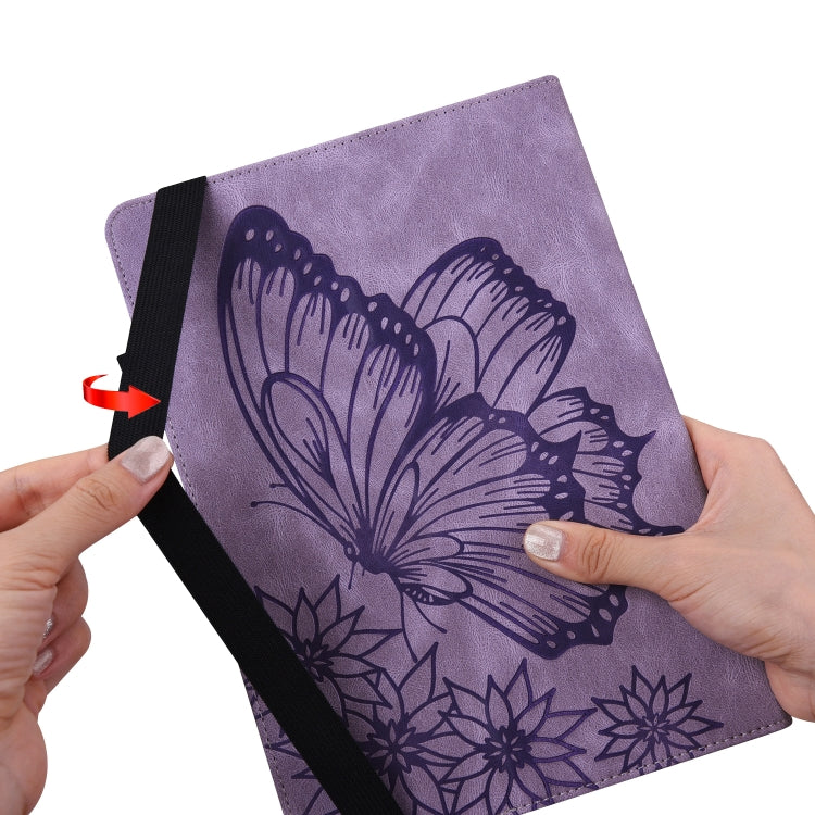 For Lenovo Tab P12 / Xiaoxin Pad Pro 12.7 Big Butterfly Embossed Leather Tablet Case(Purple) - free shipping - PMC TechLife - Order now!