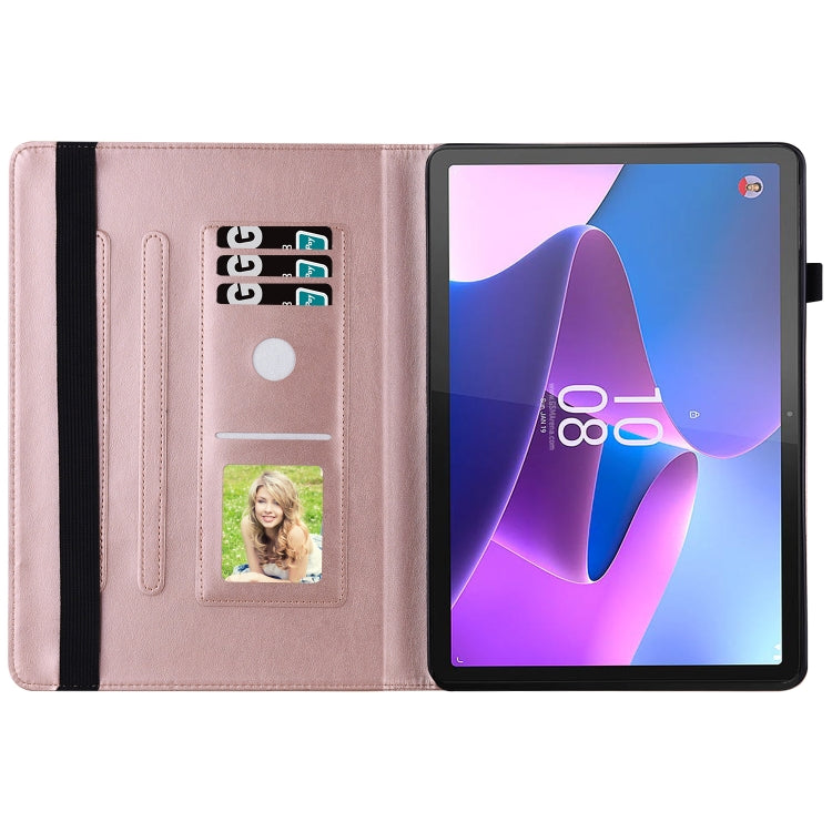 For Lenovo Tab P12 / Xiaoxin Pad Pro 12.7 Big Butterfly Embossed Leather Tablet Case(Rose Gold) - Lenovo by PMC TechLife | Online Shopping South Africa | PMC TechLife | Buy Now Pay Later Mobicred