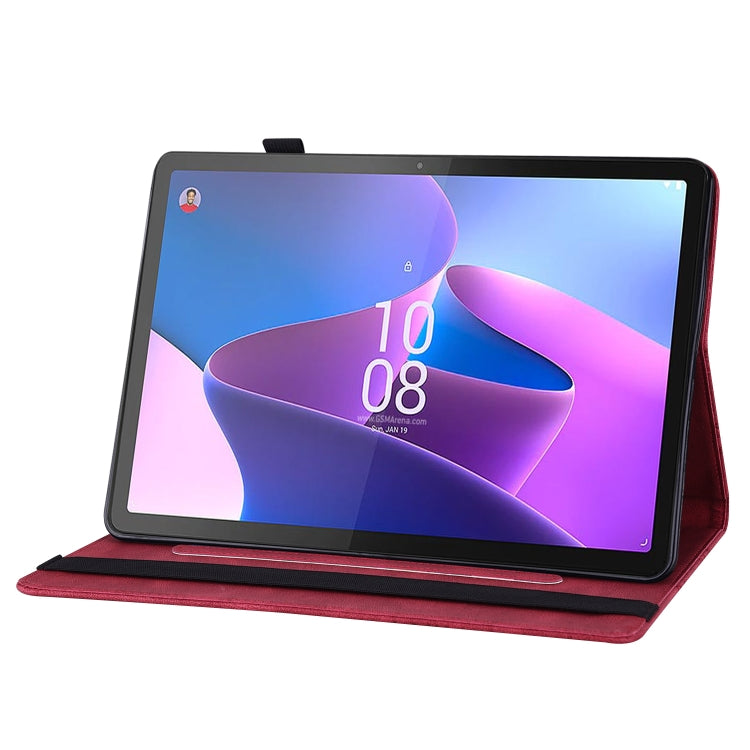 For Lenovo Tab P12 / Xiaoxin Pad Pro 12.7 Big Butterfly Embossed Leather Tablet Case(Red) - Lenovo by PMC TechLife | Online Shopping South Africa | PMC TechLife | Buy Now Pay Later Mobicred