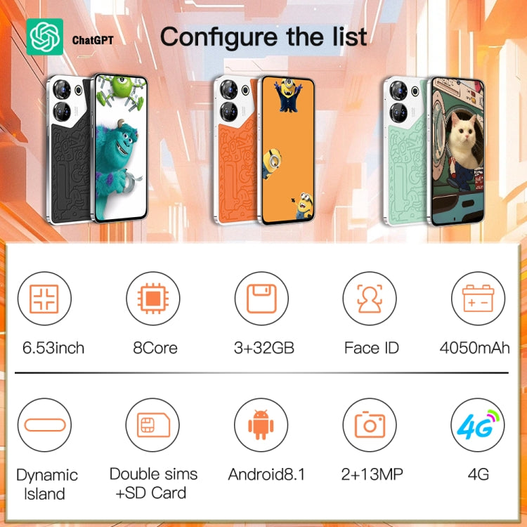 C20 Art Edition, 3GB+32GB, 6.53 inch Face Identification Android 8.1 MTK6753 Octa Core , Network: 4G, Dual SIM(Green) -  by PMC TechLife | Online Shopping South Africa | PMC TechLife