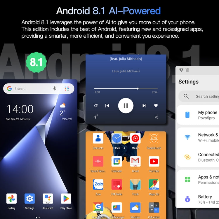 Povo5pro / PU31, 3GB+32GB, 6.53 inch Face Identification Android 8.1 MTK6753 Octa Core, Network: 4G, AI GPT4, Dual SIM(Black) -  by PMC TechLife | Online Shopping South Africa | PMC TechLife