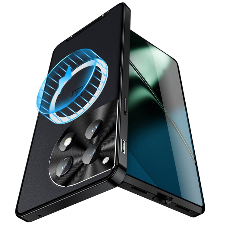 For OnePlus 12 MagSafe Magnetic Frosted Metal Phone Case(Black) - OnePlus Cases by PMC TechLife | Online Shopping South Africa | PMC TechLife
