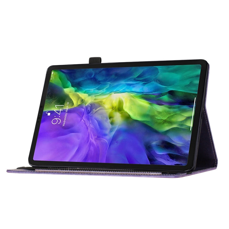 For iPad Air 13 2024 / Air 13 2025 Butterfly Cat Embossing Leather Tablet Case(Purple) - iPad Pro 12.9 (2022/2021) Cases by PMC TechLife | Online Shopping South Africa | PMC TechLife | Buy Now Pay Later Mobicred