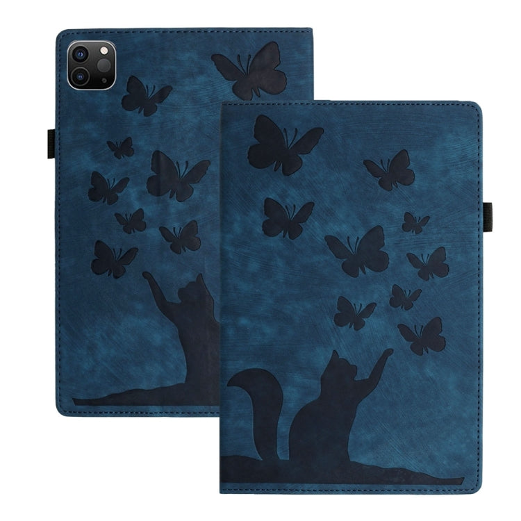 For iPad Air 13 2024 / Air 13 2025 Butterfly Cat Embossing Leather Tablet Case(Dark Blue) - free shipping - PMC TechLife - Order now!