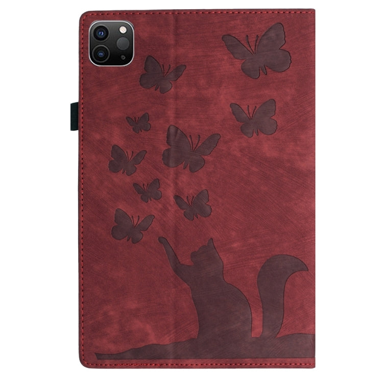 For iPad Air 13 2024 / Air 13 2025 Butterfly Cat Embossing Leather Tablet Case(Red) - iPad Pro 12.9 (2022/2021) Cases by PMC TechLife | Online Shopping South Africa | PMC TechLife | Buy Now Pay Later Mobicred