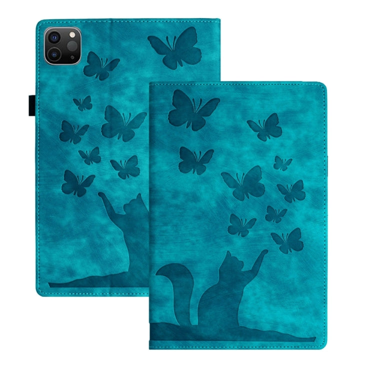 For iPad Air 13 2024 / Air 13 2025 Butterfly Cat Embossing Leather Tablet Case(Sky Blue) - free shipping - PMC TechLife - Order now!