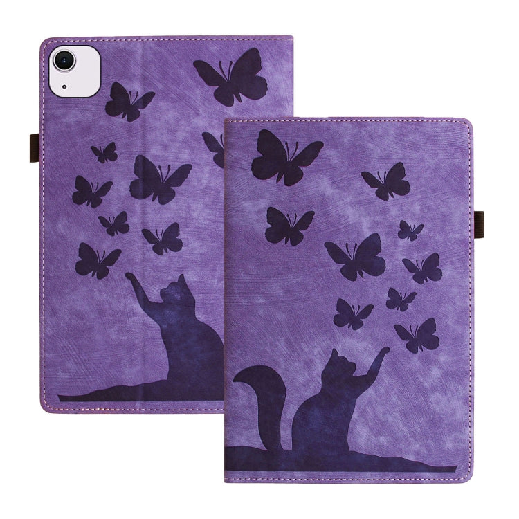 For iPad Air 11 2024 / Pro 11 2021 / 2020 Butterfly Cat Embossing Leather Tablet Case(Purple) - iPad Air 11 2024 Cases by PMC TechLife | Online Shopping South Africa | PMC TechLife | Buy Now Pay Later Mobicred