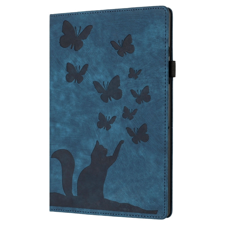 For iPad Air 11 2024 / Air 11 2025 Butterfly Cat Embossing Leather Tablet Case(Dark Blue) - iPad Air 11 2025 / 2024 Cases by PMC TechLife | Online Shopping South Africa | PMC TechLife | Buy Now Pay Later Mobicred