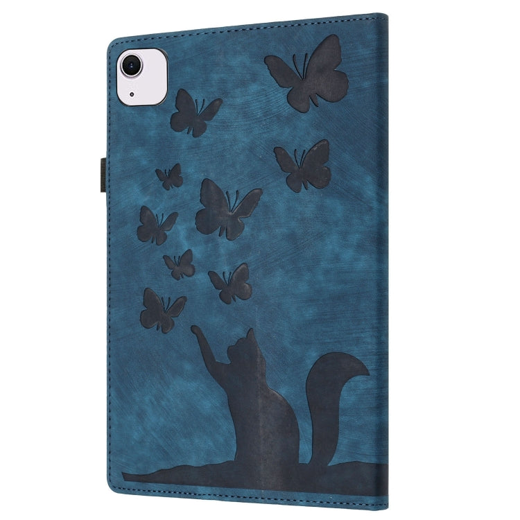 For iPad Air 11 2024 / Air 11 2025 Butterfly Cat Embossing Leather Tablet Case(Dark Blue) - iPad Air 11 2025 / 2024 Cases by PMC TechLife | Online Shopping South Africa | PMC TechLife | Buy Now Pay Later Mobicred