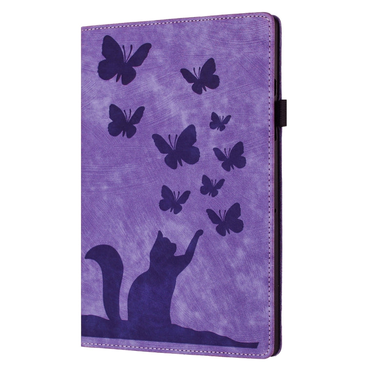 For iPad Pro 11 2024 Butterfly Cat Embossing Leather Tablet Case(Purple) - iPad Pro 11 2024 Cases by PMC TechLife | Online Shopping South Africa | PMC TechLife | Buy Now Pay Later Mobicred