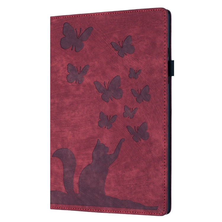 For iPad Pro 11 2024 Butterfly Cat Embossing Leather Tablet Case(Red) - iPad Pro 11 2024 Cases by PMC TechLife | Online Shopping South Africa | PMC TechLife | Buy Now Pay Later Mobicred