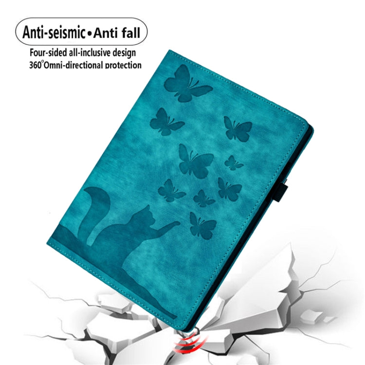 For iPad Pro 13 2024 Butterfly Cat Embossing Leather Tablet Case(Sky Blue) - iPad Pro 13 2024 Cases by PMC TechLife | Online Shopping South Africa | PMC TechLife | Buy Now Pay Later Mobicred
