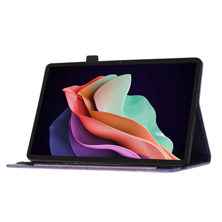 For Lenovo Tab P12 / Xiaoxin Pad Pro 12.7 Butterfly Cat Embossing Leather Tablet Case(Purple) - Lenovo by PMC TechLife | Online Shopping South Africa | PMC TechLife | Buy Now Pay Later Mobicred