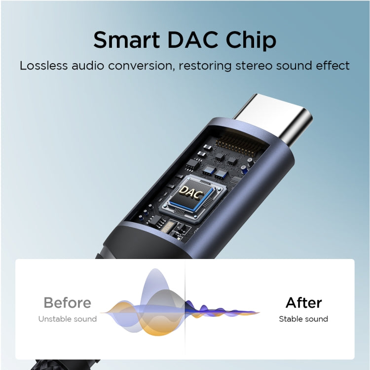 JOYROOM SY-C01 USB-C/Type-C to 3.5mm Audio Adapter Cable(Black) - Type-C Adapter by JOYROOM | Online Shopping South Africa | PMC TechLife | Buy Now Pay Later Mobicred