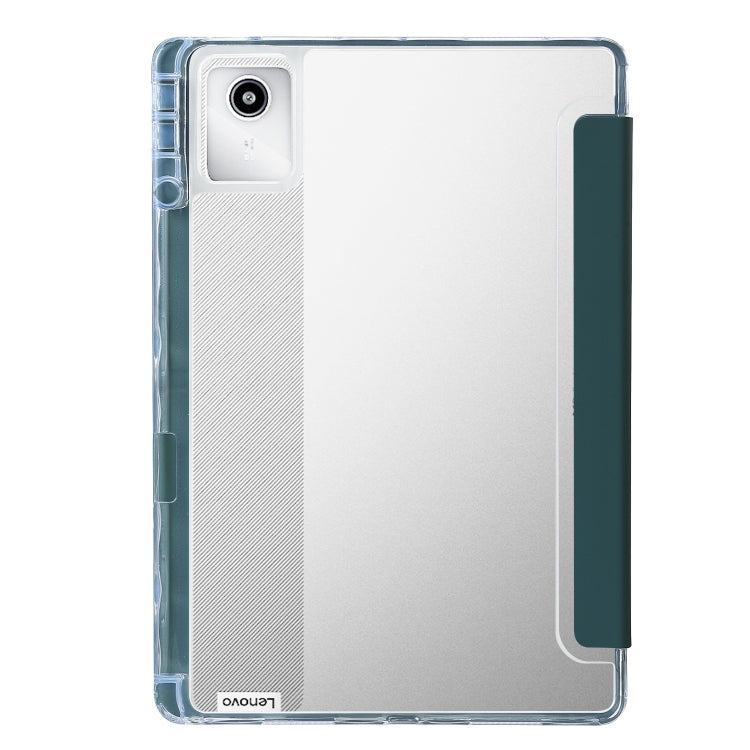 For Lenovo Tab M11 /Xiaoxin Pad 11 2024 Clear Acrylic Deformation Leather Tablet Case(Deep Green) - Lenovo by PMC Jewellery | Online Shopping South Africa | PMC Jewellery | Buy Now Pay Later Mobicred