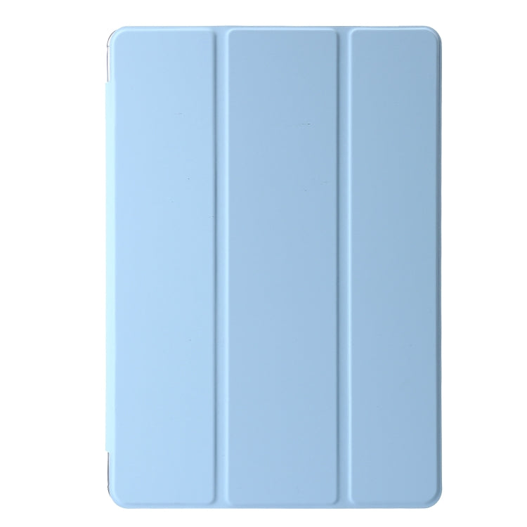 For Lenovo Tab M11 /Xiaoxin Pad 11 2024 Clear Acrylic 3-Fold Leather Tablet Case(Ice Blue) - Lenovo by PMC Jewellery | Online Shopping South Africa | PMC Jewellery | Buy Now Pay Later Mobicred