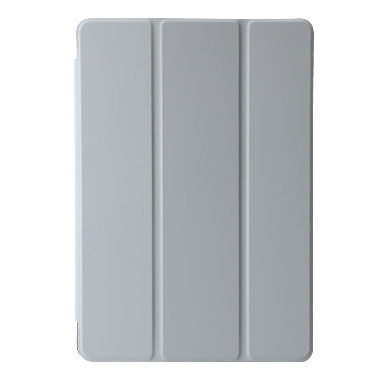 For Lenovo Tab M11 /Xiaoxin Pad 11 2024 Clear Acrylic 3-Fold Leather Tablet Case(Grey) - Lenovo by PMC Jewellery | Online Shopping South Africa | PMC Jewellery | Buy Now Pay Later Mobicred