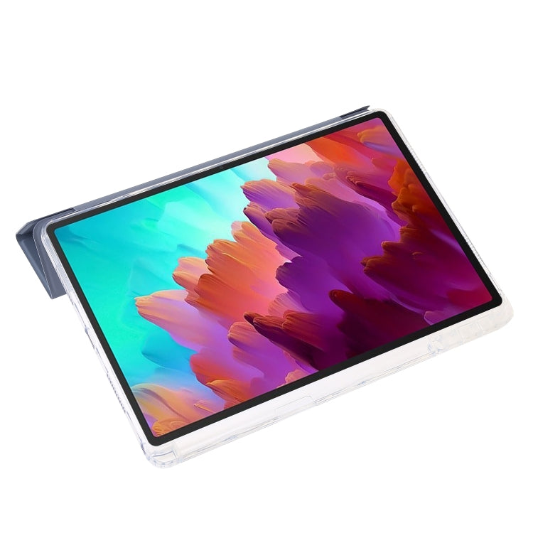 For Lenovo Tab M11 /Xiaoxin Pad 11 2024 Clear Acrylic 3-Fold Leather Tablet Case(Lavender) - Lenovo by PMC Jewellery | Online Shopping South Africa | PMC Jewellery | Buy Now Pay Later Mobicred