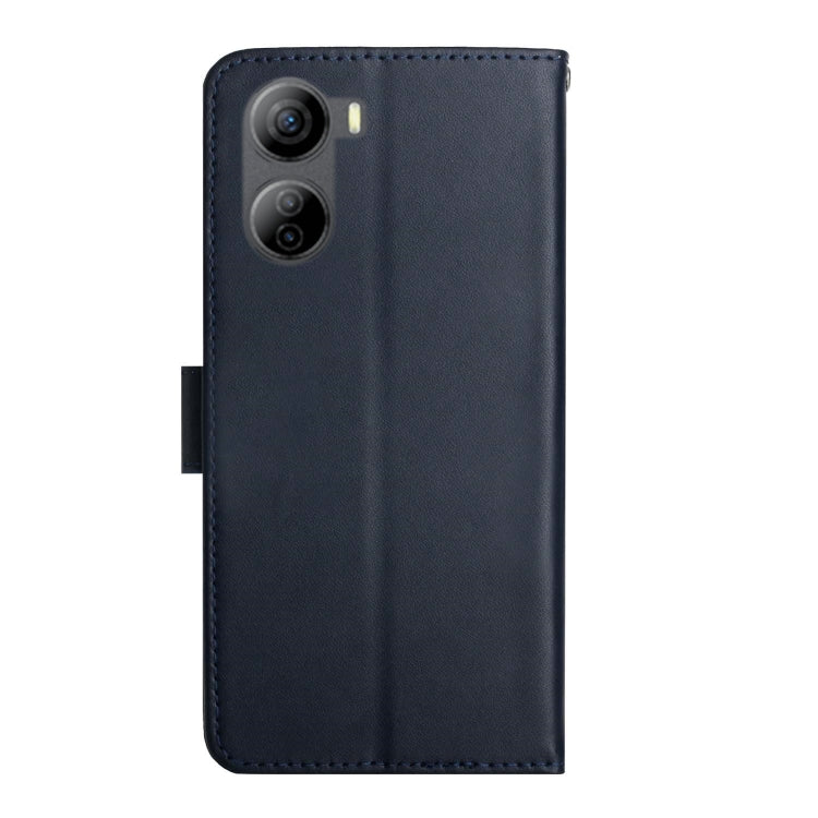For ZTE Libero 5G IV HT02 Genuine Leather Fingerprint-proof Flip Phone Case(Blue) - ZTE Cases by PMC TechLife | Online Shopping South Africa | PMC TechLife | Buy Now Pay Later Mobicred