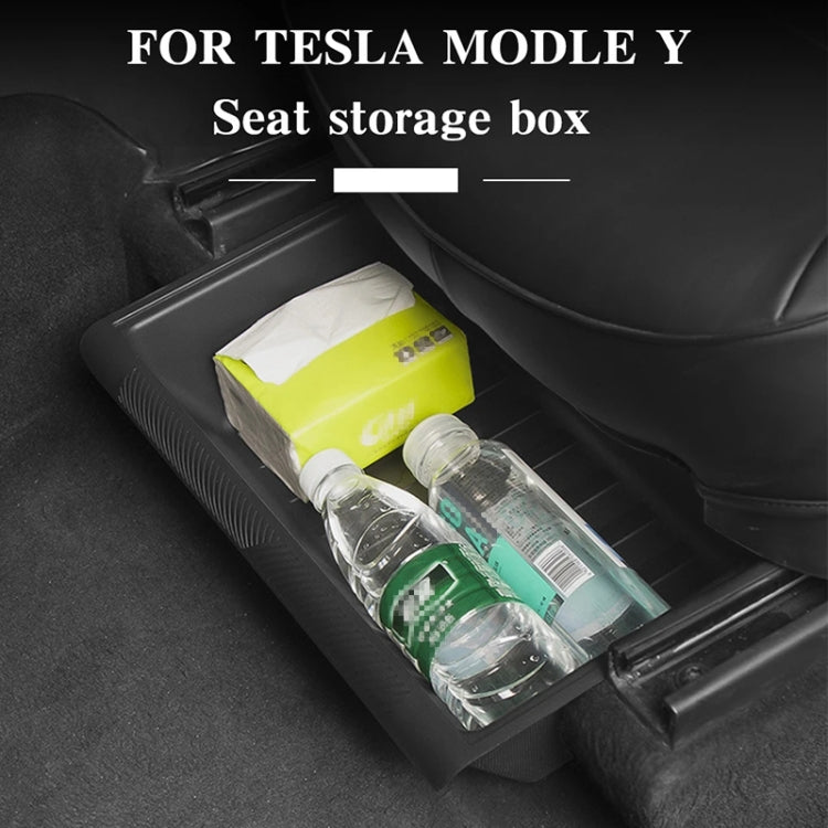 For Tesla Model Y 2021-2023 TPE Storage Organizer Under Car Seat, Style:with Cover(Black) - Stowing Tidying by PMC TechLife | Online Shopping South Africa | PMC TechLife | Buy Now Pay Later Mobicred