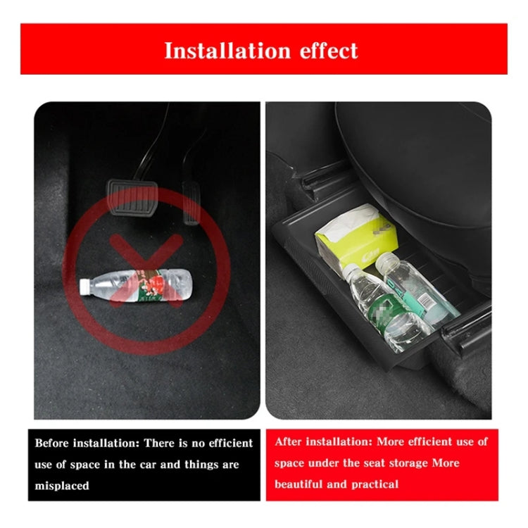 For Tesla Model Y 2021-2023 TPE Storage Organizer Under Car Seat, Style:without Cover(Black) - free shipping - PMC TechLife - Order now!