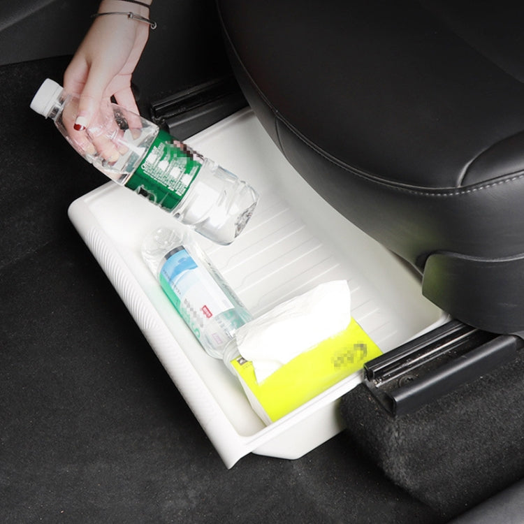For Tesla Model Y 2021-2023 TPE Storage Organizer Under Car Seat, Style:with Cover(Grey) - Stowing Tidying by PMC TechLife | Online Shopping South Africa | PMC TechLife | Buy Now Pay Later Mobicred
