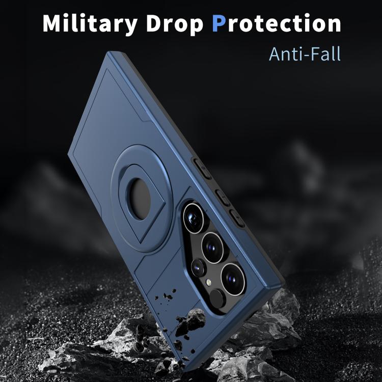 For Samsung Galaxy S24 Ultra 5G Armor MagSafe Ring Holder Phone Case(Blue) - free shipping - PMC TechLife - Order now!