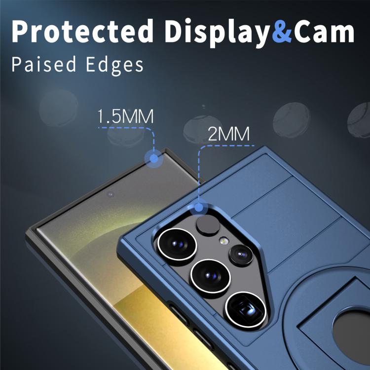 For Samsung Galaxy S24 Ultra 5G Armor MagSafe Ring Holder Phone Case(Blue) - free shipping - PMC TechLife - Order now!