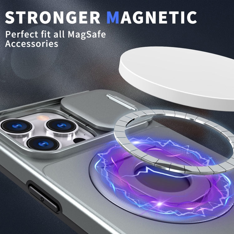 For iPhone 15 Plus Camshield MagSafe Ring Holder Armor Phone Case(Titanium Grey) - iPhone 15 Plus Cases by PMC TechLife | Online Shopping South Africa | PMC TechLife