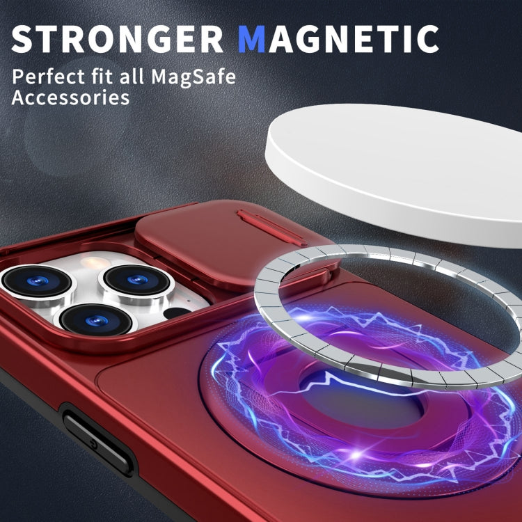 For iPhone 13 Pro Camshield MagSafe Ring Holder Armor Phone Case(Red) - iPhone 13 Pro Cases by PMC TechLife | Online Shopping South Africa | PMC TechLife