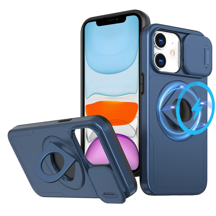 For iPhone 11 Camshield MagSafe Ring Holder Armor Phone Case(Blue) - iPhone 11 Cases by PMC TechLife | Online Shopping South Africa | PMC TechLife