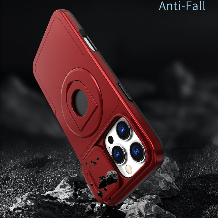 For iPhone 16 Pro Max Camshield MagSafe Ring Holder Armor Phone Case(Red) - iPhone 16 Pro Max Cases by PMC TechLife | Online Shopping South Africa | PMC TechLife | Buy Now Pay Later Mobicred