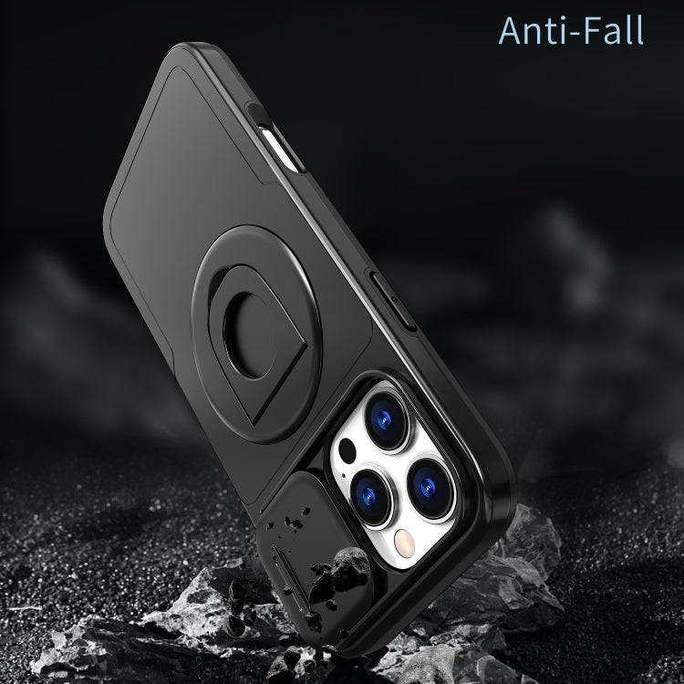 For iPhone 16 Pro Camshield MagSafe Ring Holder Armor Phone Case(Black) - iPhone 16 Pro Cases by PMC TechLife | Online Shopping South Africa | PMC TechLife | Buy Now Pay Later Mobicred