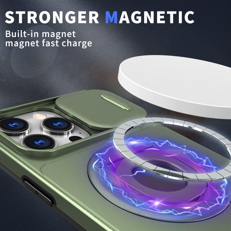 For iPhone 16 Pro Camshield MagSafe Ring Holder Armor Phone Case(Olive Green) - iPhone 16 Pro Cases by PMC TechLife | Online Shopping South Africa | PMC TechLife | Buy Now Pay Later Mobicred