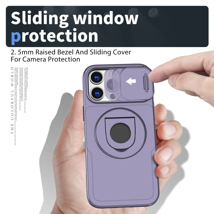 For iPhone 16 Pro Camshield MagSafe Ring Holder Armor Phone Case(Purple) - free shipping - PMC TechLife - Order now!