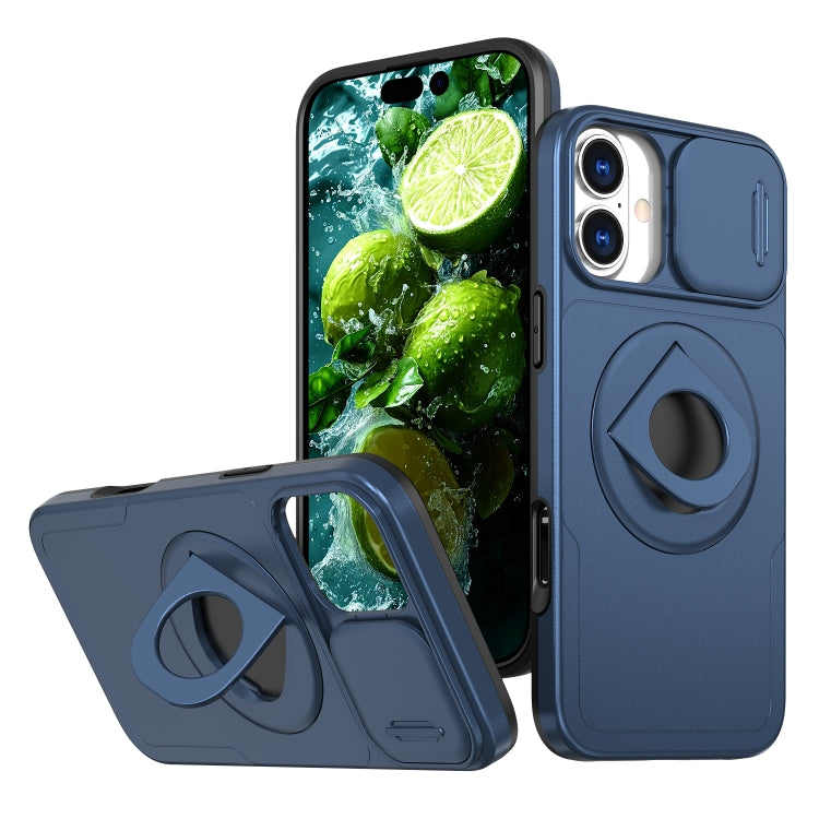 For iPhone 16 Camshield MagSafe Ring Holder Armor Phone Case(Blue) - iPhone 16 Cases by PMC TechLife | Online Shopping South Africa | PMC TechLife | Buy Now Pay Later Mobicred