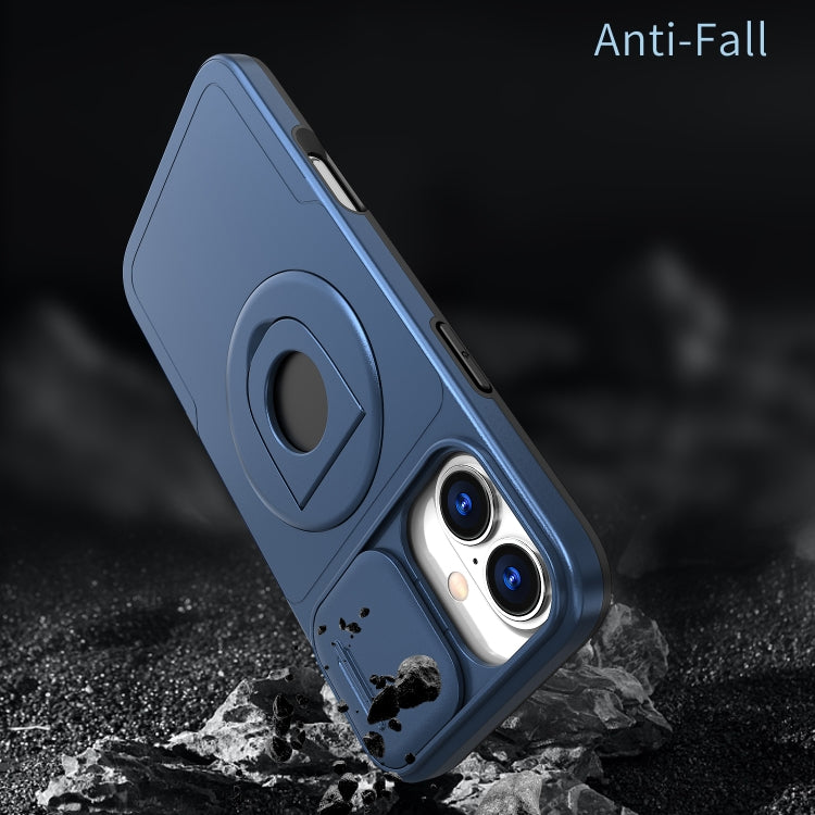 For iPhone 16 Camshield MagSafe Ring Holder Armor Phone Case(Blue) - iPhone 16 Cases by PMC TechLife | Online Shopping South Africa | PMC TechLife | Buy Now Pay Later Mobicred