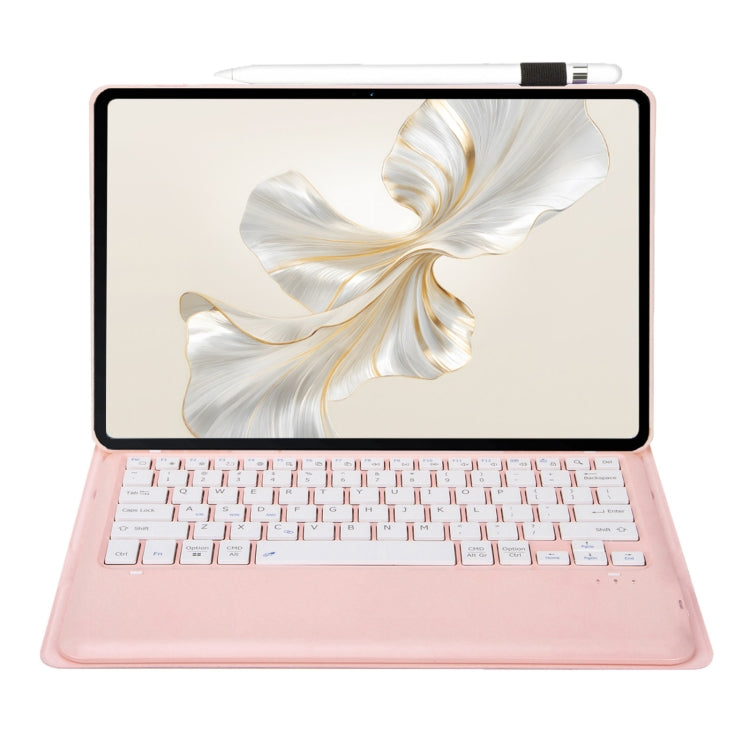 For Honor Pad 9 AH19 TPU Ultra-thin Detachable Bluetooth Keyboard Tablet Leather Case(Pink) - Huawei Keyboard by PMC TechLife | Online Shopping South Africa | PMC TechLife