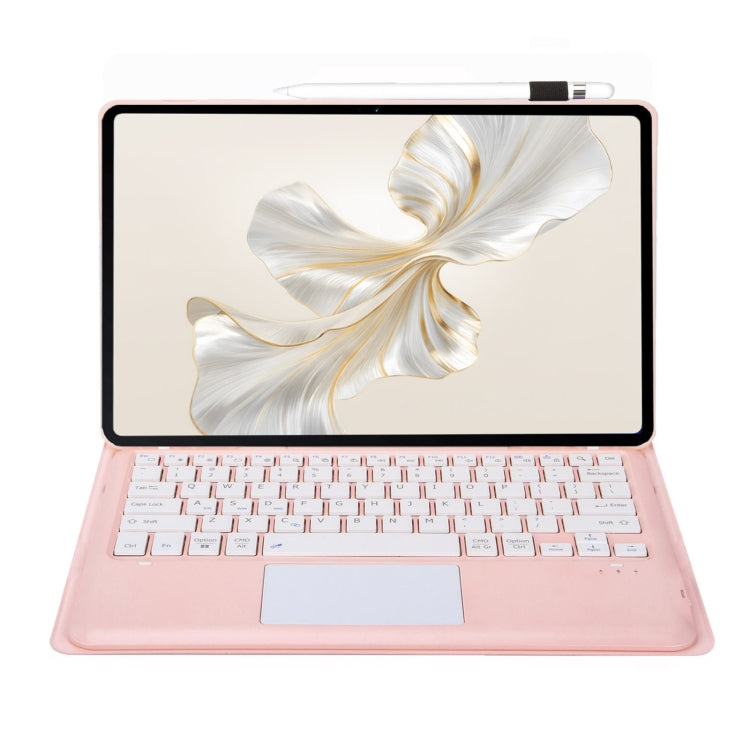 For Honor Pad 9 AH19-A TPU Ultra-thin Detachable Bluetooth Keyboard Tablet Leather Case with Touchpad(Pink) - Huawei Keyboard by PMC TechLife | Online Shopping South Africa | PMC TechLife
