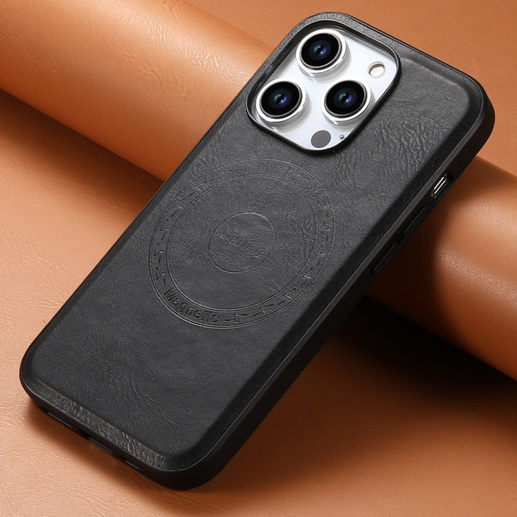 For iPhone 15 Pro Denior Cowhide Texture Leather MagSafe Phone Case(Black) - free shipping - PMC TechLife - Order now!