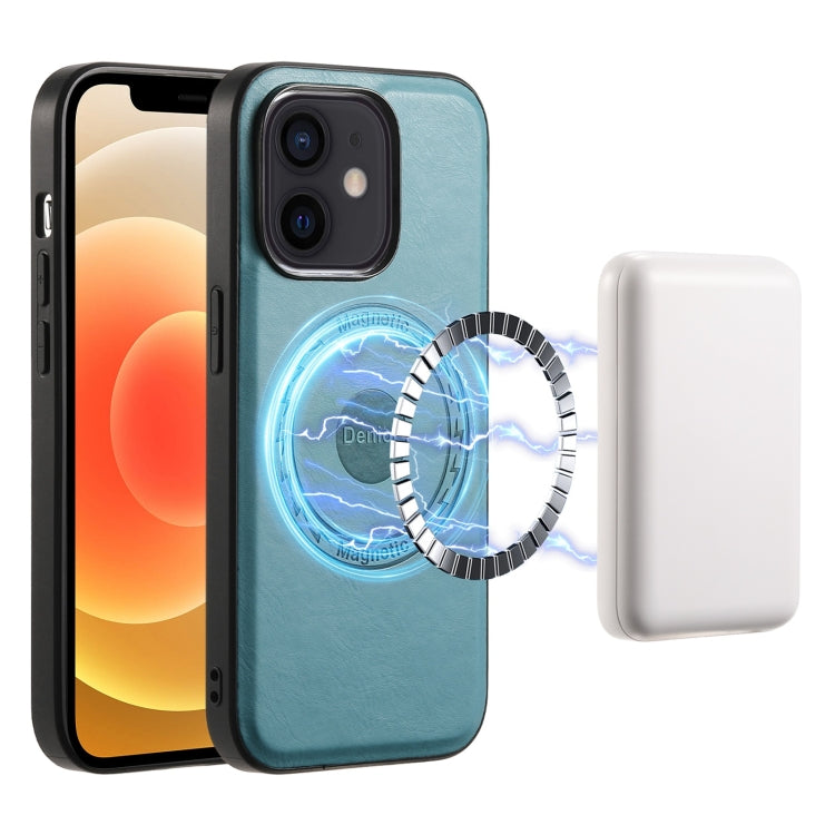 For iPhone 12/12 Pro Denior Cowhide Texture Leather MagSafe Phone Case(Blue) - free shipping - PMC TechLife - Order now!