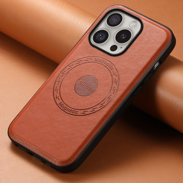 For iPhone 16 Pro Max Denior Cowhide Texture Leather MagSafe Phone Case(Brown) - free shipping - PMC Jewellery - Order now!
