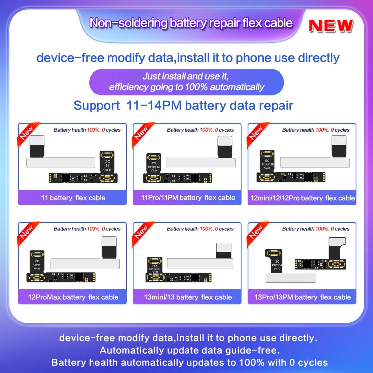 For iPhone 14 Pro Max / 14 Pro I2C External Battery Repair Cable - Test Tools by i2C | Online Shopping South Africa | PMC TechLife | Buy Now Pay Later Mobicred